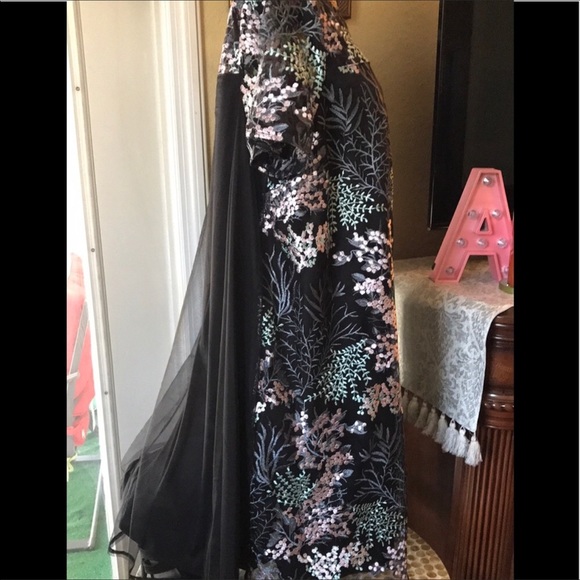 🆕 NWT Lane Bryant Embroidered Florals Black Mesh Cocktail Dress - Picture 10 of 13